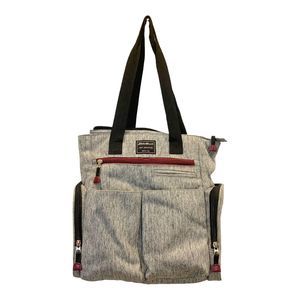 Eddie Bauer First Adventure Diaper Bag-Heather Grey/Black Man Bag